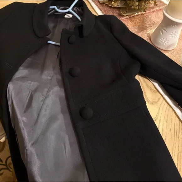 J Crew wool coat with bell sleeves, black, women’s sz 8 - Picture 3 of 11